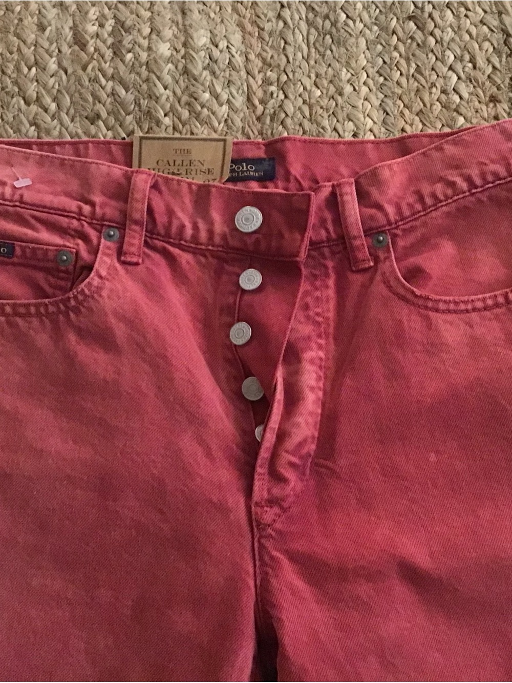 Polo Ralph Lauren The Callen High Rise Slim  27R Jeans NWT Stonewashed Red - Picture 4 of 14